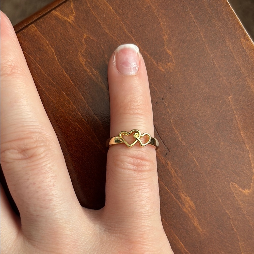 Double Heart Adjustable Toe Ring - image 1